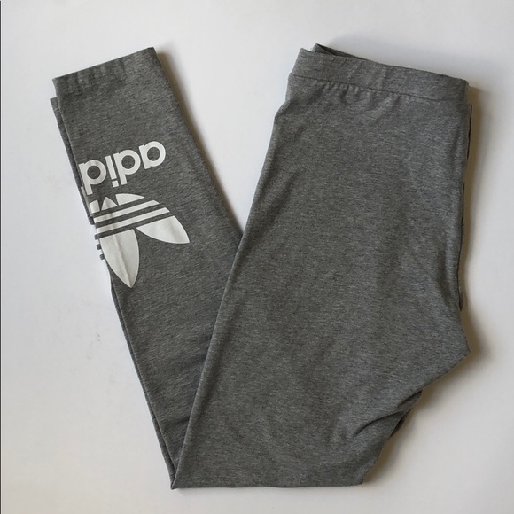 adidas Pants - Adidas Grey Logo Leggings